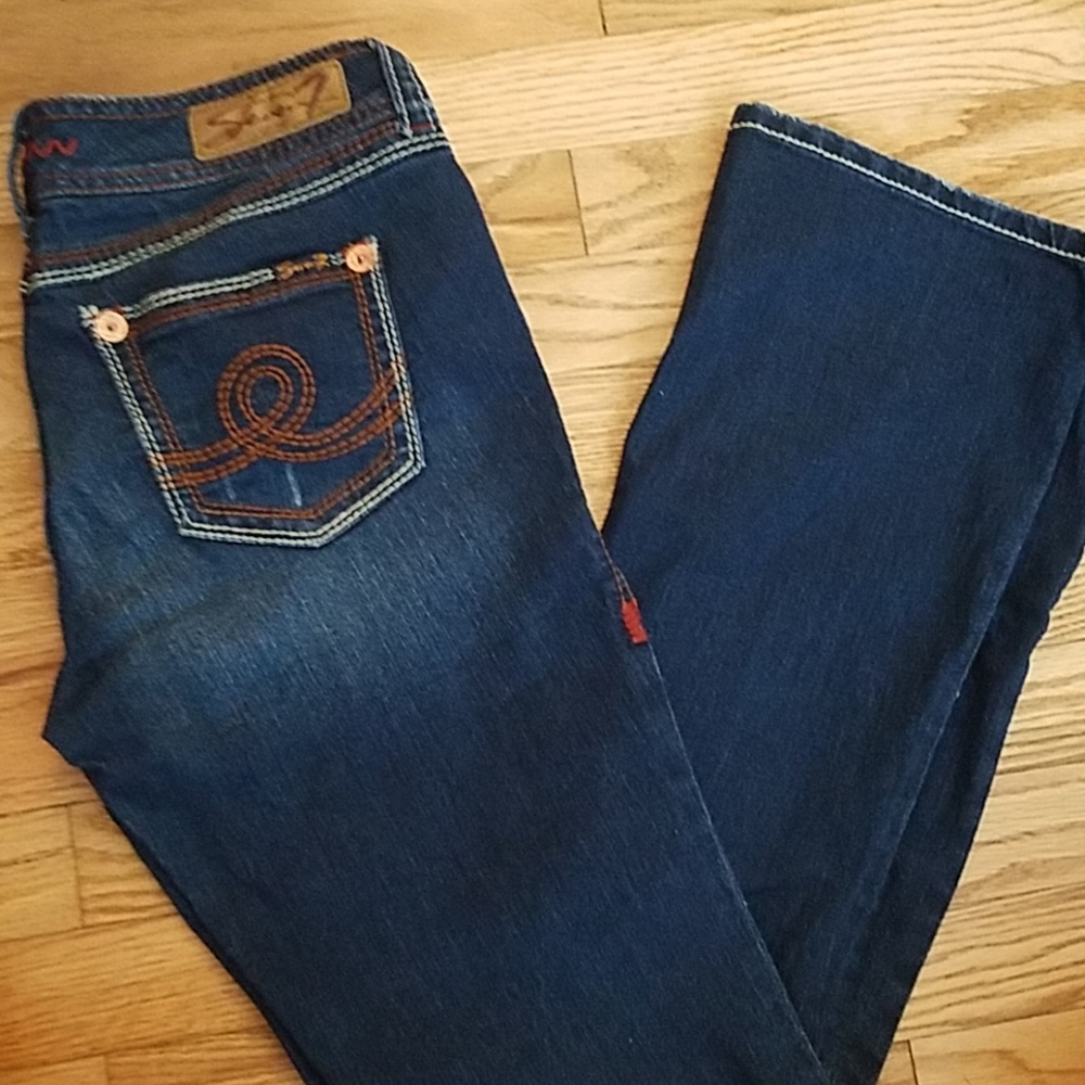Seven7 Jeans. Dark Wash. Boot Cut. Size 8.